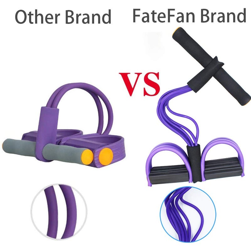 FateFan Multifunction Tension Rope, 6-Tube Elastic Yoga Pedal Puller Resistance Band, Natural Latex Tension Rope Fitness Equipment, for Abdomen/Waist/Arm/Leg Stretching Slimming Training (Purple) - Image 2